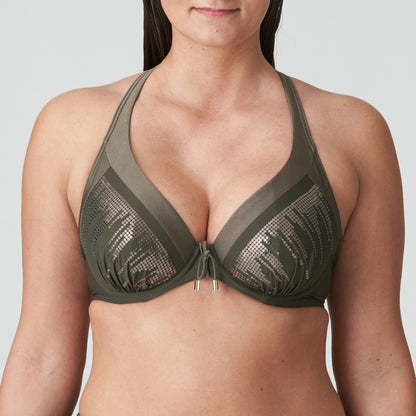 Primadonna Swim Aracruz Half Padded Plunge Bikini Top (4011819) Kaki