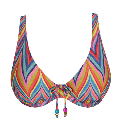 Primadonna Swim Kea Half Padded Plunge Bikini Top (4010819) Rainbow Paradise