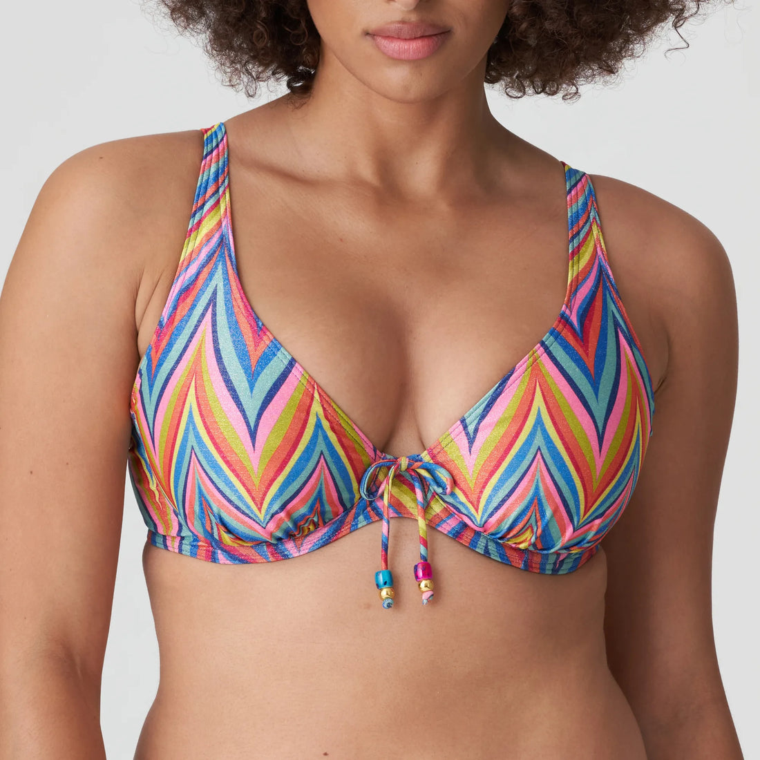 Primadonna Swim Kea Half Padded Plunge Bikini Top (4010819) Rainbow Paradise