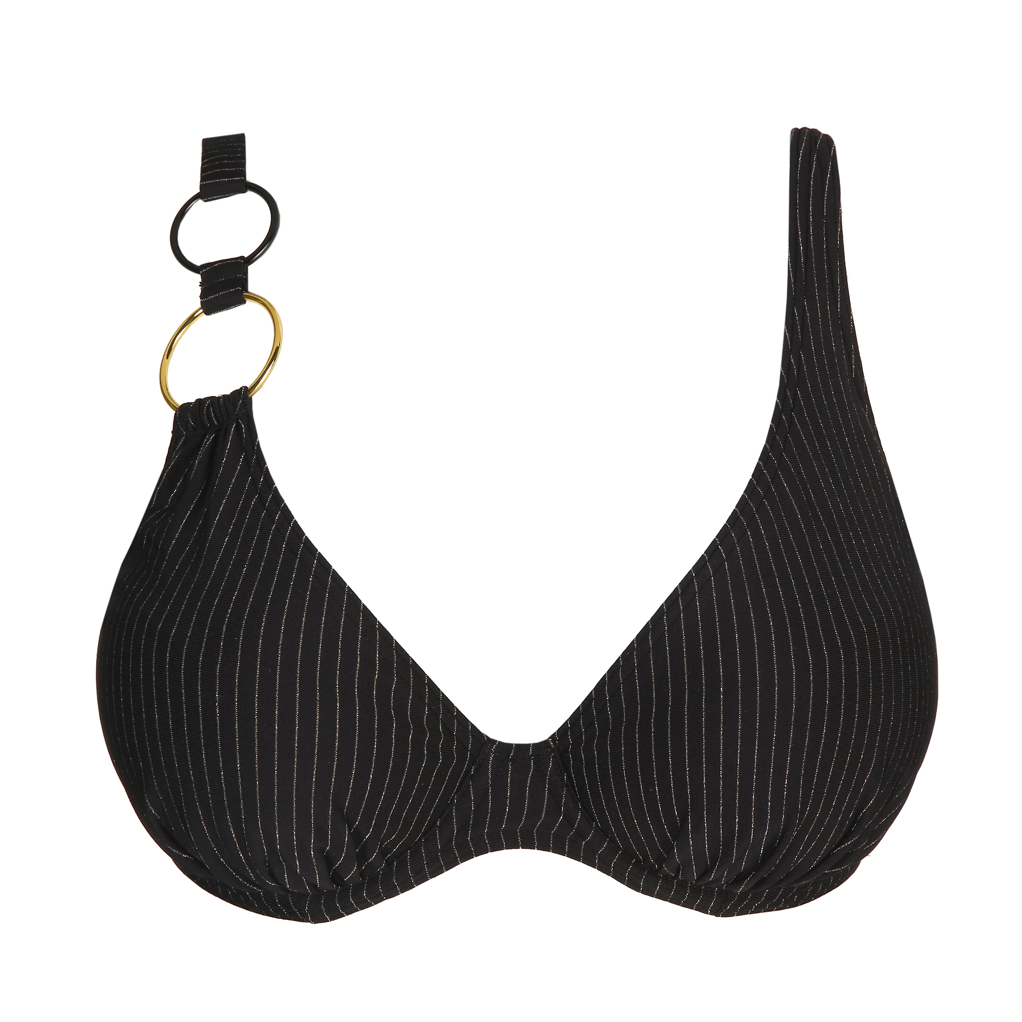 Primadonna Swim Solta Half Padded Plunge Bikini Top (4010119) Black