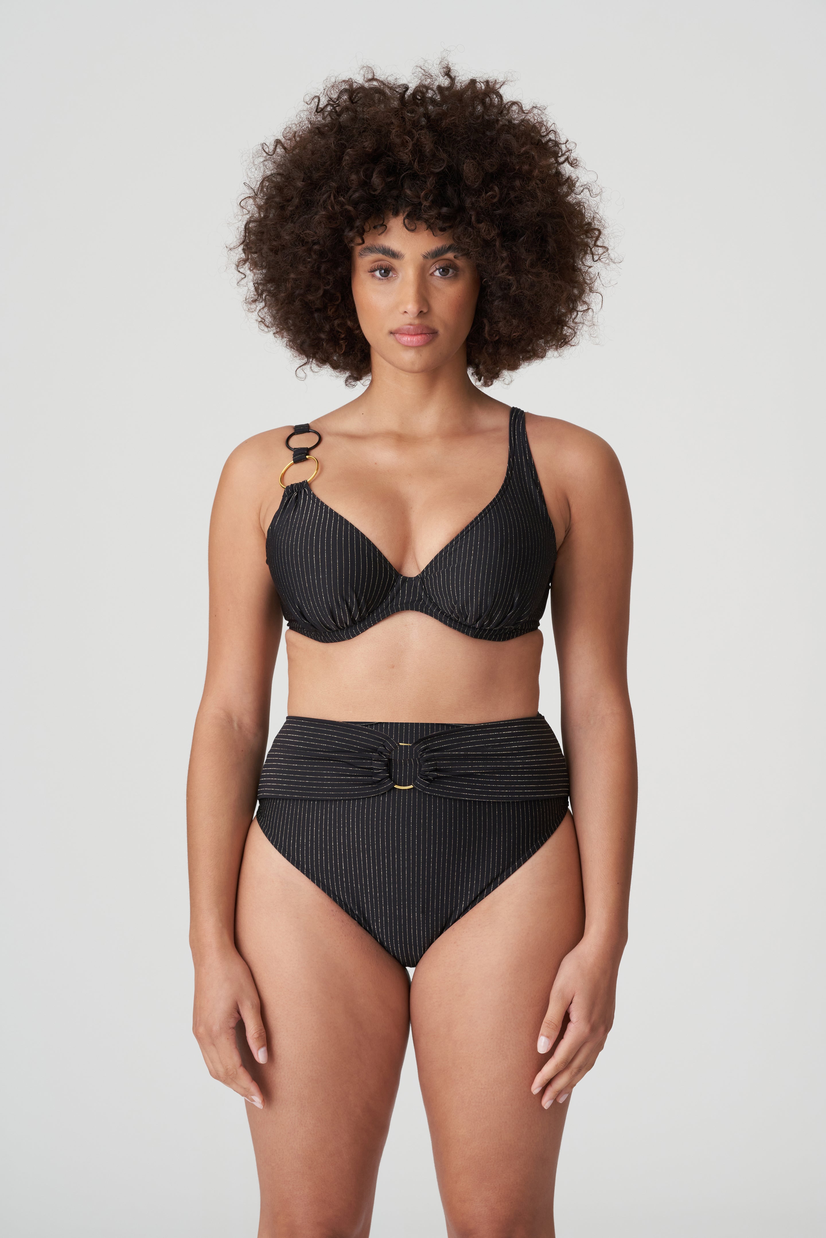 Primadonna Swim Solta Half Padded Plunge Bikini Top (4010119) Black