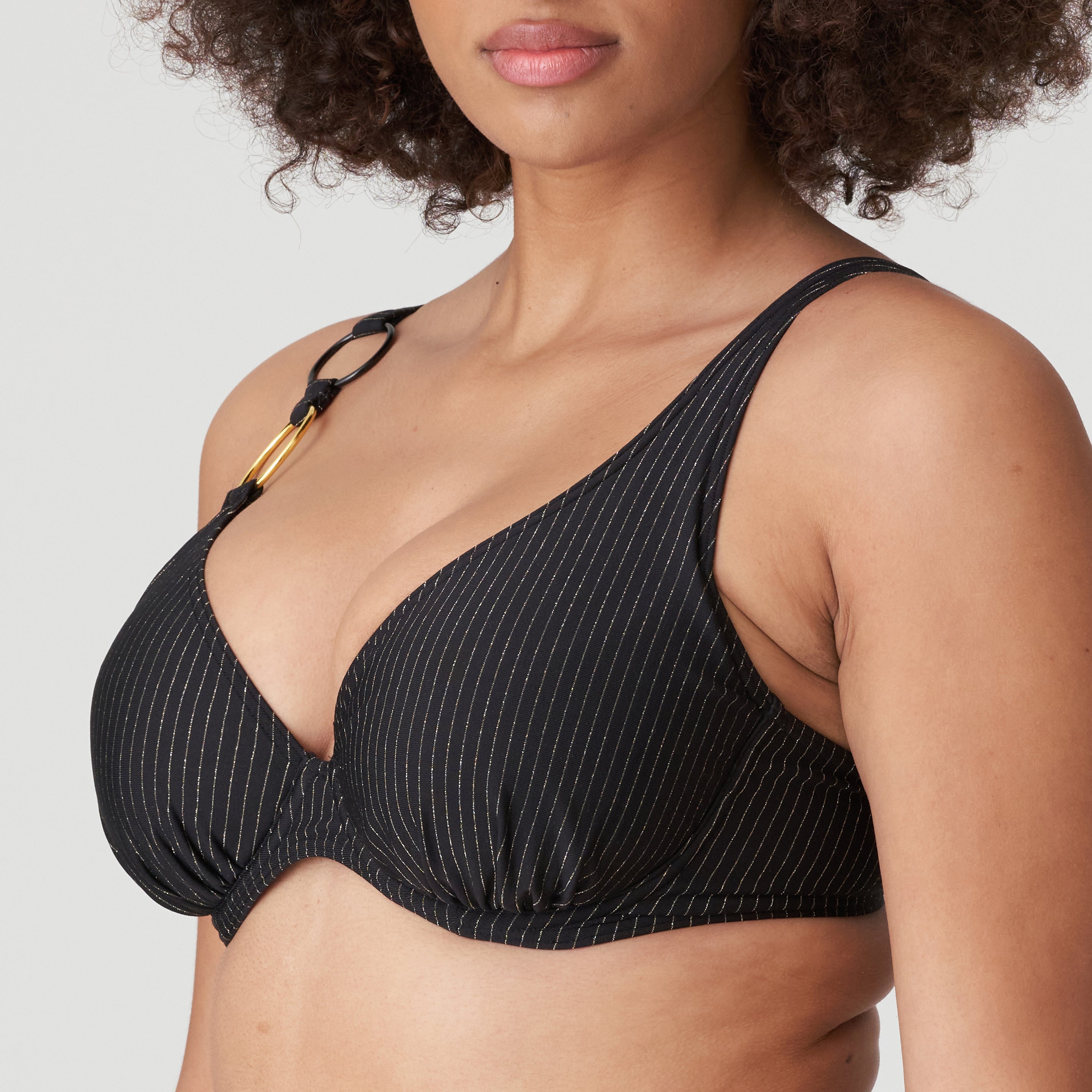 Primadonna Swim Solta Half Padded Plunge Bikini Top (4010119) Black