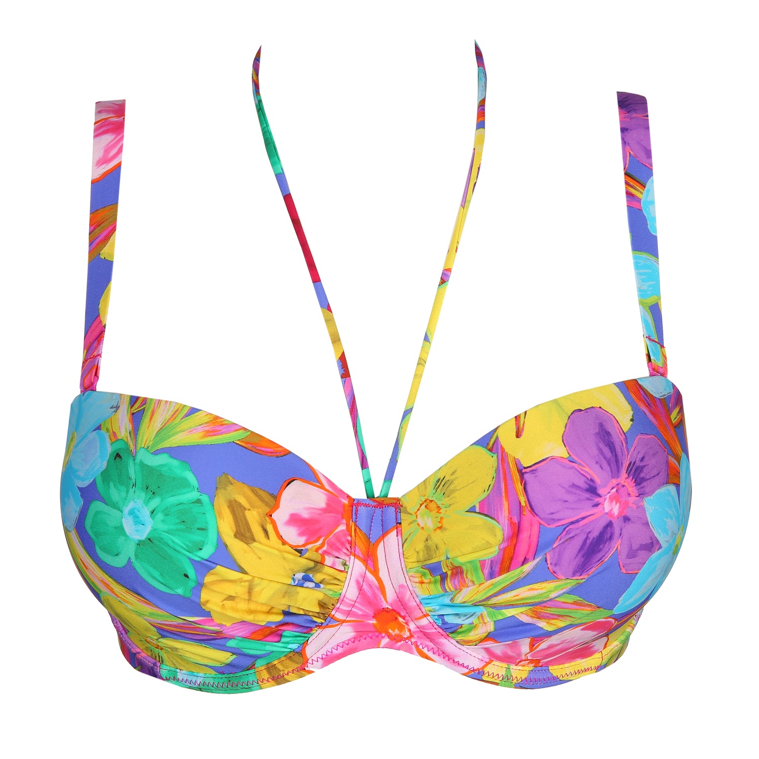 Primadonna Swim Sazan Уплотненный бикини-топ без бретелек (4010717) Синий Блум