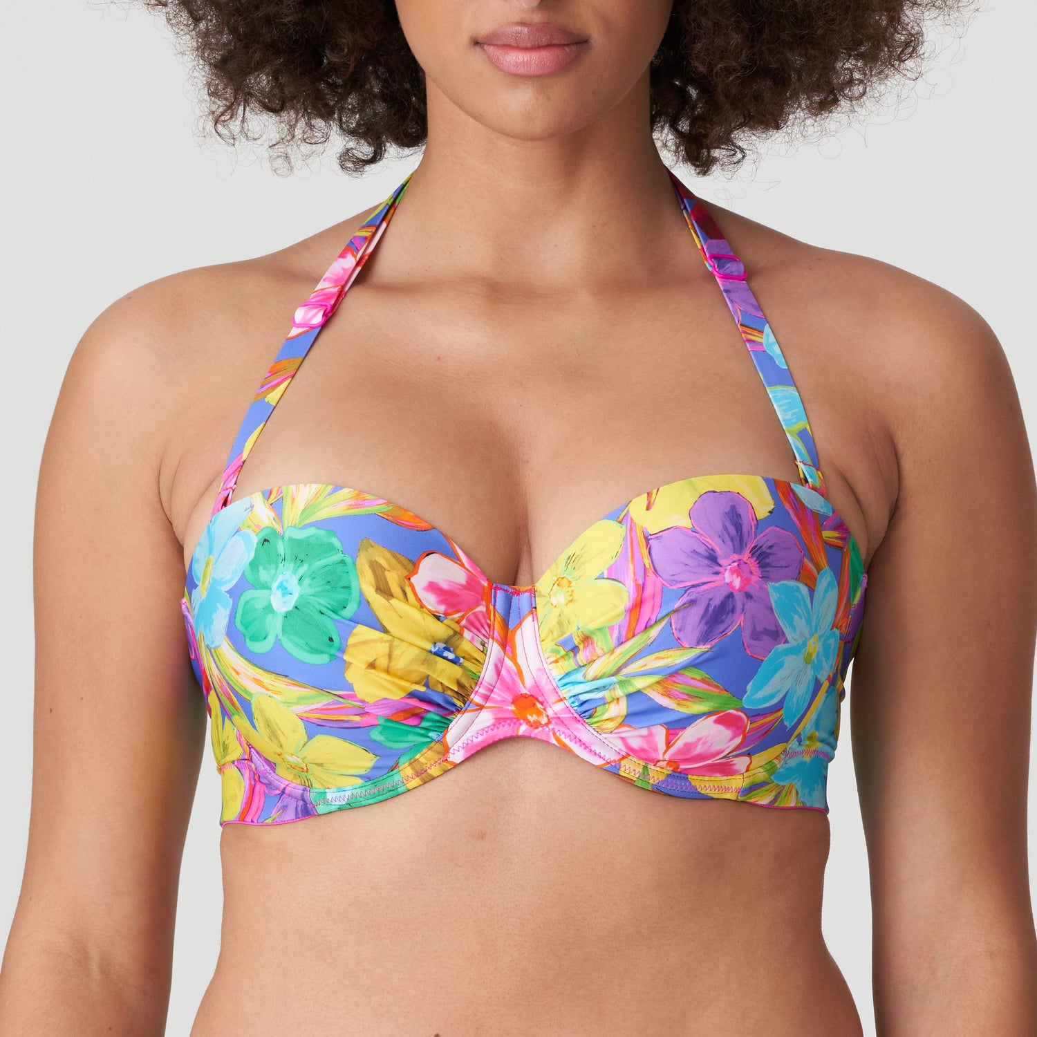 Primadonna Swim Sazan Уплотненный бикини-топ без бретелек (4010717) Синий Блум