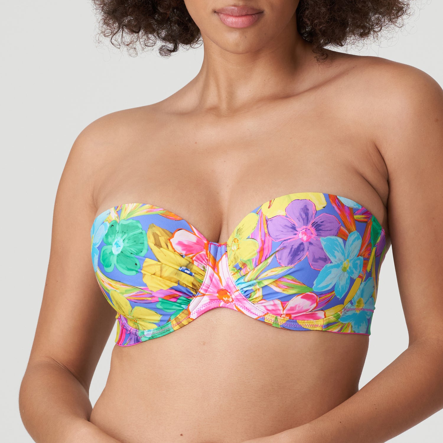 Primadonna Swim Sazan Уплотненный бикини-топ без бретелек (4010717) Синий Блум