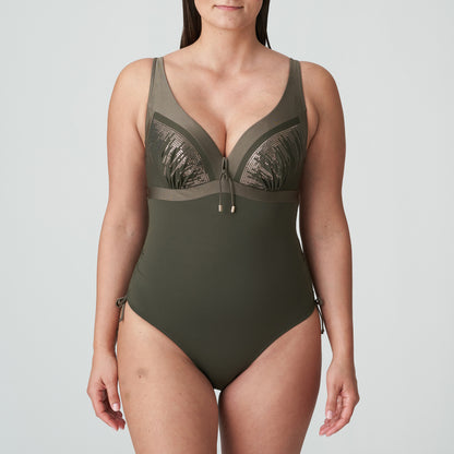Primadonna Swim Aracruz Plunge Swimsuit (4011839) Kaki